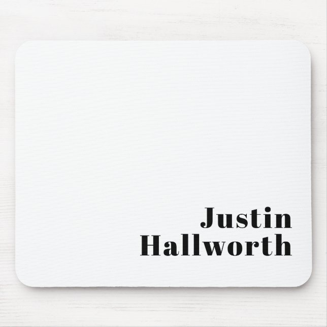 Retro Modern Minimal Name or Business Template Mouse Mat (Front)