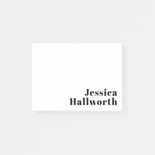 Retro Modern Minimal Name or Business Template Post-it Notes (Front)