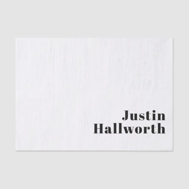 Retro Modern Minimal Name or Business Template Tissue Paper (Front)