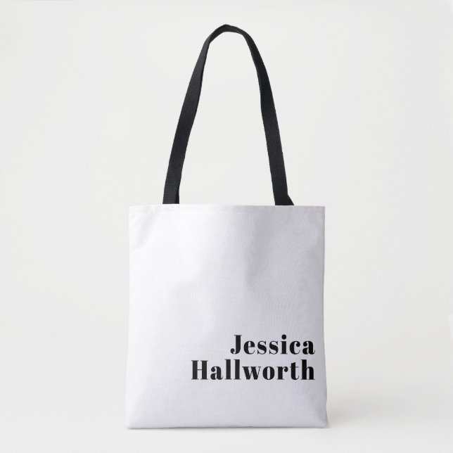 Retro Modern Minimal Name or Business Template Tot Tote Bag (Front)