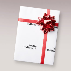 Retro Modern Minimal Name or Business Template Wrapping Paper