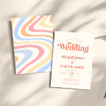 Retro Modern Minimalist Pastel Summer Wedding Invitation<br><div class="desc">Retro Modern Minimalist Pastel Summer Wedding Invitation</div>