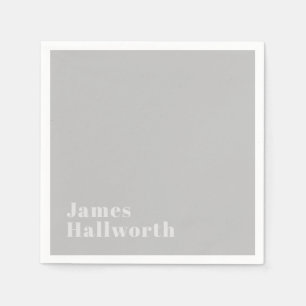 Retro Modern Minimalistic Name (or other text) Napkin