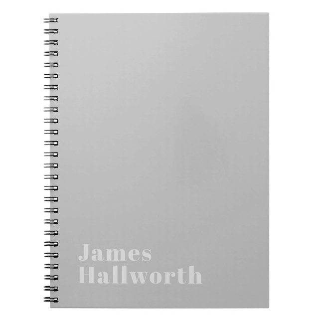 Retro Modern Minimalistic Name (or other text) Notebook (Front)