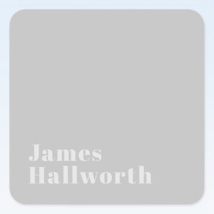 Retro Modern Minimalistic Name (or other text) Square Sticker