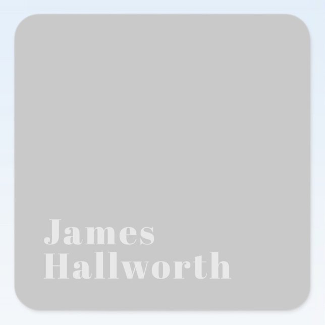 Retro Modern Minimalistic Name (or other text) Square Sticker (Creator Uploaded)