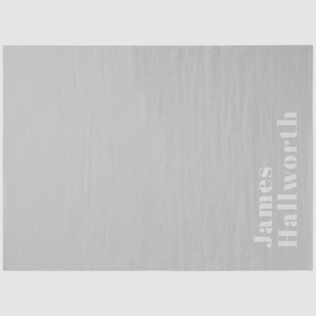 Retro Modern Minimalistic Name (or other text) Tissue Paper (Front)