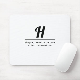 Retro-modern Monogram & Business (or other) Info Mouse Mat