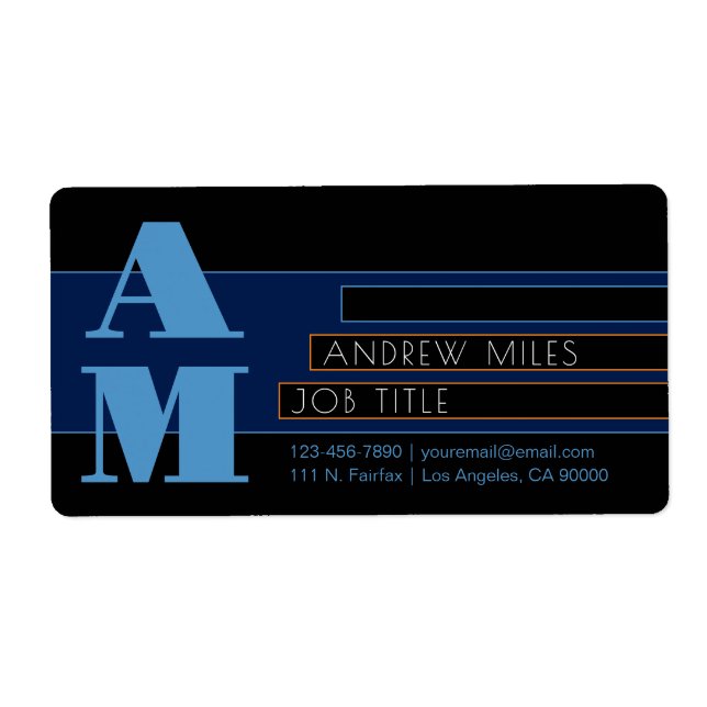 Retro-modern Monogram & Editable Shapes & Colours (Front)