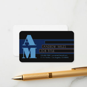 Retro-modern Monogram & Editable Shapes & Colours Enclosure Card