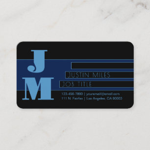 Retro-modern Monogram & Geometric Design Business Card