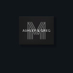 Retro Modern Name/s Editable Monogram Black & Grey Canvas Print<br><div class="desc">Stylish customisable retro-modern monogram,  edit as you wish!</div>