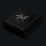 Retro Modern Name/s Editable Monogram Black & Grey Gift Box<br><div class="desc">Stylish customisable retro-modern monogram,  edit as you wish!</div>