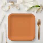 Retro Modern Orange Solid Colour Paper Plate<br><div class="desc">Retro Modern Solid Colour. A gorgeous wash of all-over solid colour. Striking vintage shade of spiced orange.</div>