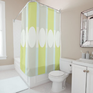 Retro Modern Oval Stripe Shower Curtain