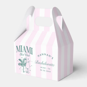 Retro Modern Pink & Green Miami Bachelorette Party Favour Box