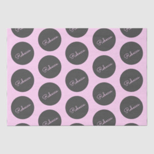 Retro-modern Pink & Grey Modern Polka Dot Design Tissue Paper
