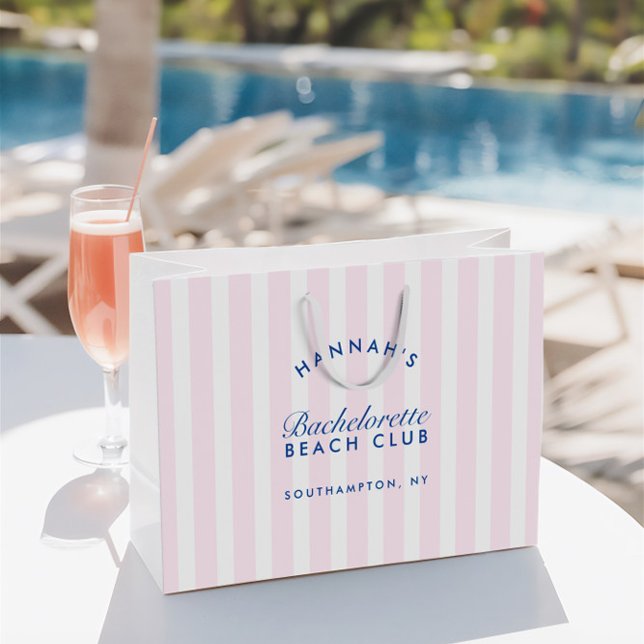 Retro Modern Pink & Navy Bachelorette Large Gift Bag (Retro Modern Pink & Navy Bachelorette Large Gift Bag)