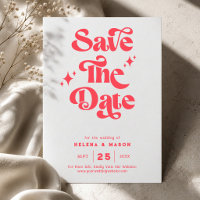 Retro Modern Red & White Wedding