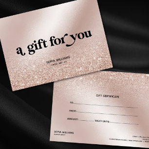 Retro Modern Rose Gold Certificate Gift Card
