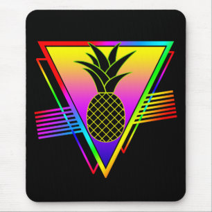 Retro Modern Silhouette Pineapple Summer Fruit Mouse Mat