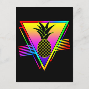 Retro Modern Silhouette Pineapple Summer Fruit Postcard