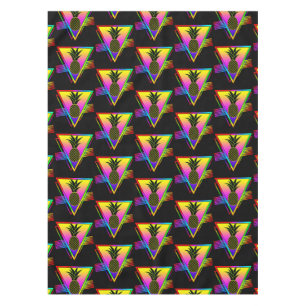 Retro Modern Silhouette Pineapple Summer Fruit Tablecloth