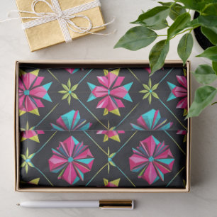 Retro modern Simple Star geometric colourful patte Tissue Paper