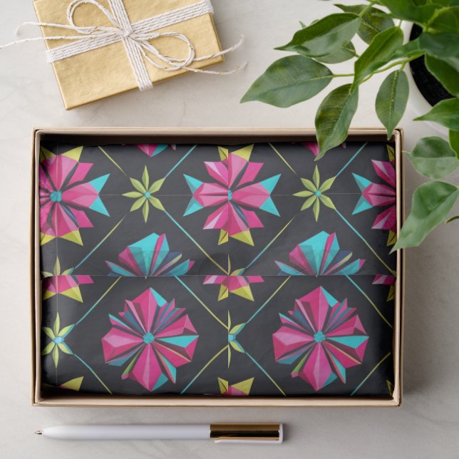 Retro modern Simple Star geometric colourful patte Tissue Paper (Gift)