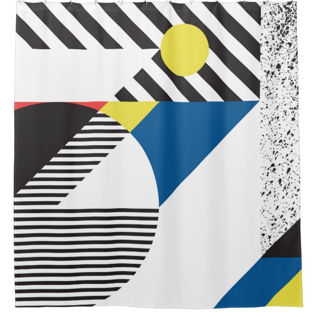 Retro Modern Style Background Design Shower Curtain (Front)