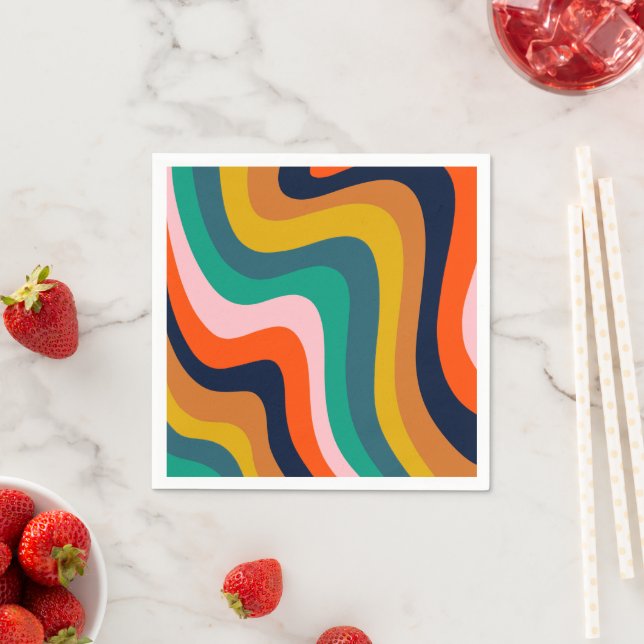 Retro modern swirl background napkin (Insitu)