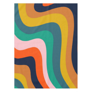 Retro modern swirl background tablecloth