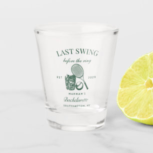 Retro Modern Tennis Bachelorette Weekend Party Shot Glass