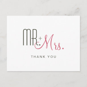 Retro Modern Thank You Postcard
