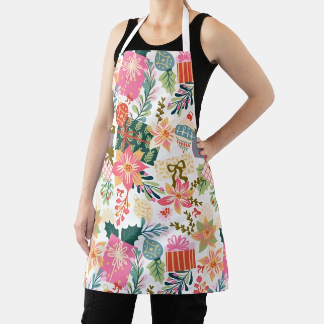 Retro Modern Trendy Seasonal Christmas Holiday Fun Apron (Insitu)