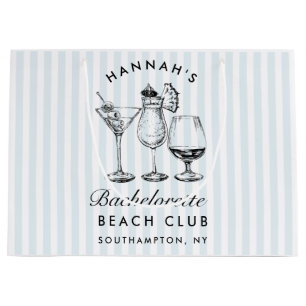 Retro Modern Vintage Blue Bachelorette Large Gift Bag