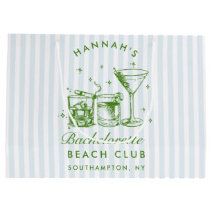 Retro Modern Vintage Blue Bachelorette Large Gift Bag