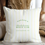 Retro Modern Vintage Green & Yellow Bachelorette Cushion<br><div class="desc">Add a touch of retro charm to your bachelorette celebration with the customisable Retro Modern Vintage Green & Yellow Bachelorette Throw Pillow. The entire text of this template is editable, allowing you to tailor it to match the unique style and theme of your celebration. Designed to complement the "Retro Modern...</div>