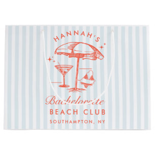 Retro Modern Vintage Orange Bachelorette Large Gift Bag