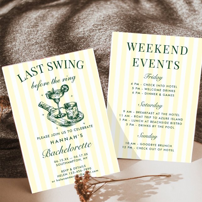 Retro Modern Vintage Pickleball Bach Weekend Invitation (Creator Uploaded)