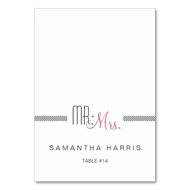 Retro Modern Wedding Escort Place Card (Front)
