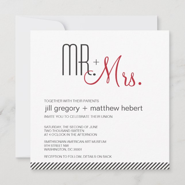 Retro Modern Wedding Invitation (Front)