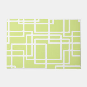 Retro Modern White Rectangles On Pale Grape Doormat