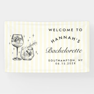 Retro Modern Yellow Cocktail Bachelorette Banner