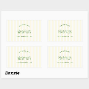 Retro Modern Yellow & Green Personalised Rectangular Sticker