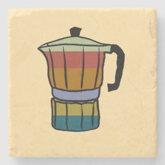 Retro Moka Pot Stone Coaster