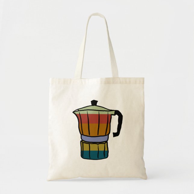 Retro Moka Pot Tote Bag (Front)
