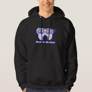 Retro molar tooth hippie peace dental hygienist de hoodie