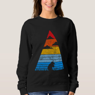 Retro Mole Sunset Silhouette Mouse Shredded Mouse Sweatshirt