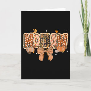 Retro Momaw Coquette Bow Leopard Fall Thanksgiving Card
